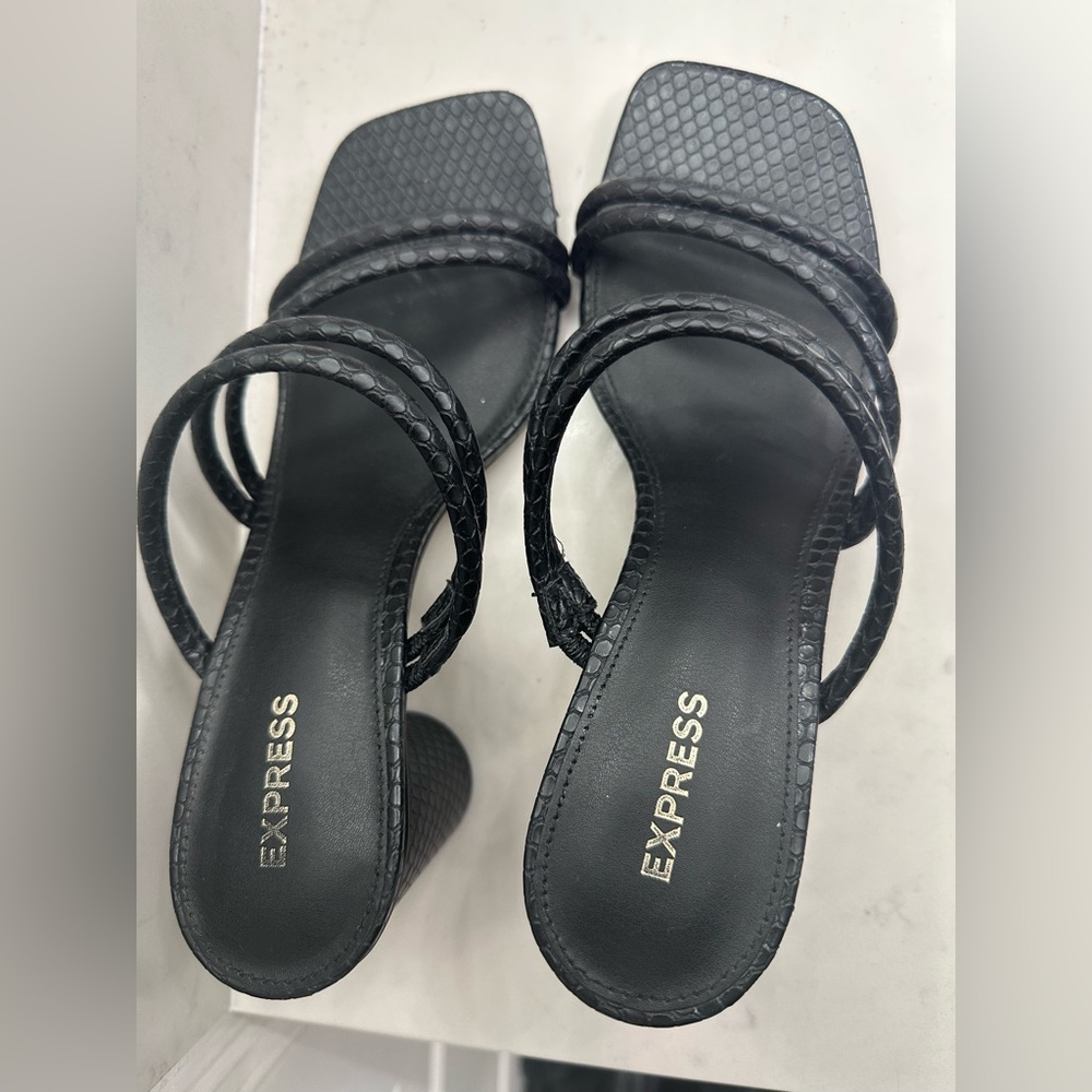 Express black strappy sandals